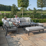 Maze New York Corner Outdoor Dining Set with Rising Table from Roseland Furniture