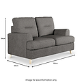Foxton Charcoal 2 Seater Sofa Dimensions