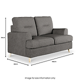 Foxton Charcoal 2 Seater Sofa Dimensions