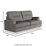 Foxton Charcoal 3 Seater Sofa dimensions