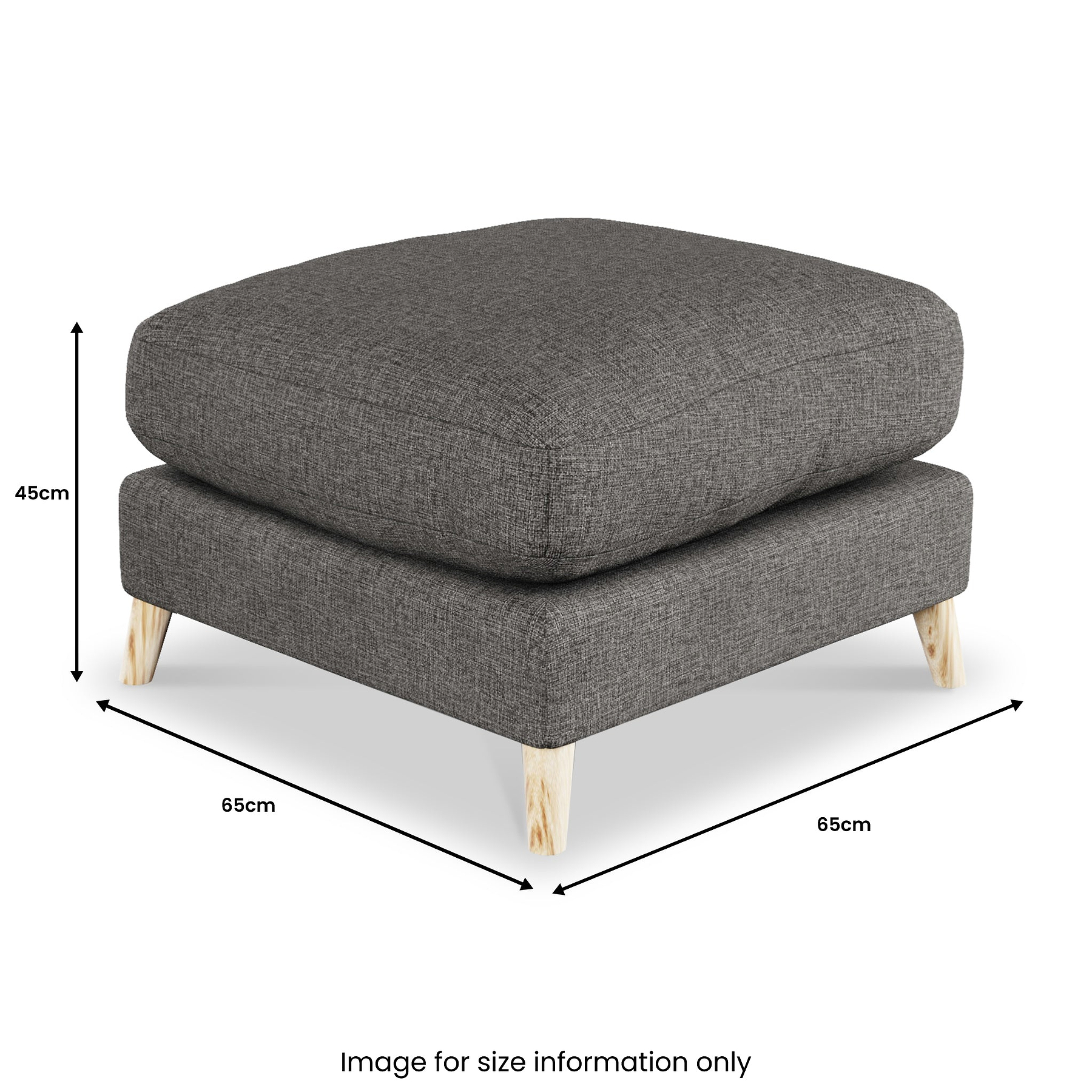 Foxton Charcoal Footstool dimensions