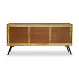 Maddox Grooved Mango Wood 3 Door Sideboard Cabinet
