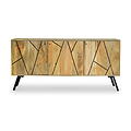 Maddox Grooved Mango Wood 3 Door Large Sideboard Cabinet