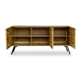 Maddox Grooved Mango Wood 3 Door Sideboard Cabinet