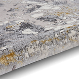 Aldrin Grey Gold Marble Effect Rug