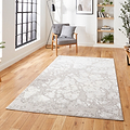 Aldrin Grey Ivory Marble Effect Rug for living room