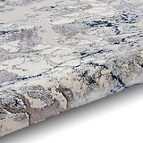 Aldrin Grey Navy Marble Effect Rug