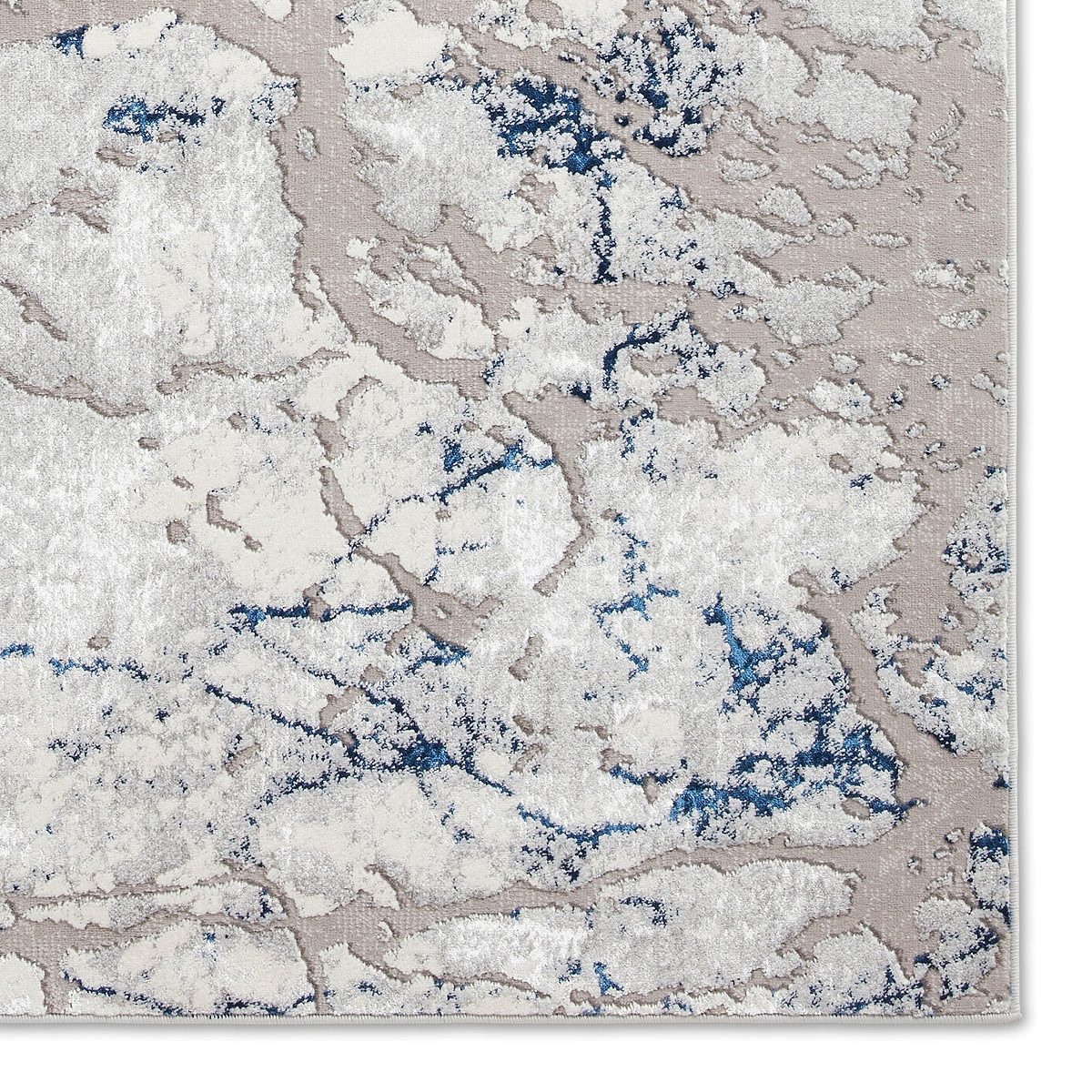 Aldrin Grey Navy Marble Effect Rug