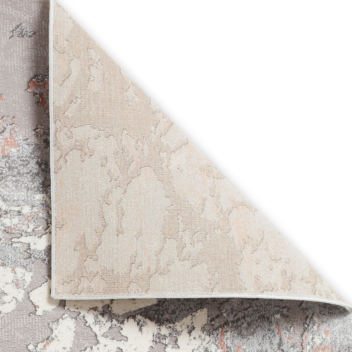 Aldrin Grey Rose Marble Effect Rug