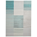 An abstract pattern of horizontal lines in varying shades of green, blue, and white, creating a striped texture across a rectangular canvas.