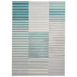 An abstract pattern of horizontal lines in varying shades of green, blue, and white, creating a striped texture across a rectangular canvas.