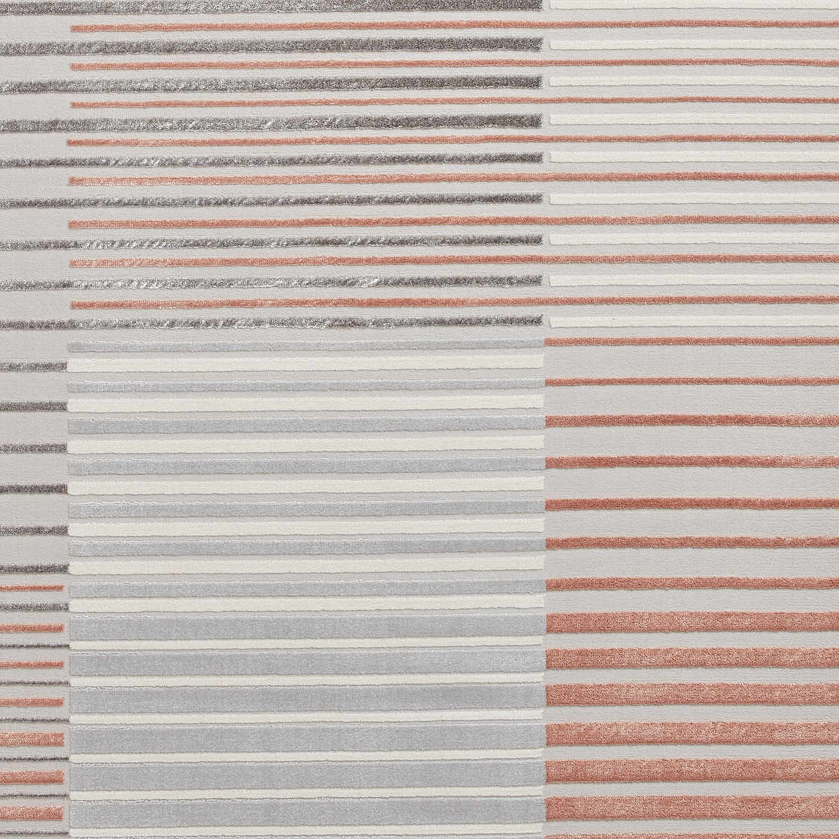 Parallel stripes in varying shades of grey and brown create a textured pattern on a flat surface.