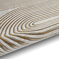 Aldrin Grey Gold Swirl Patterned Rug