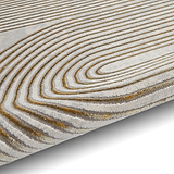 Aldrin Grey Gold Swirl Patterned Rug