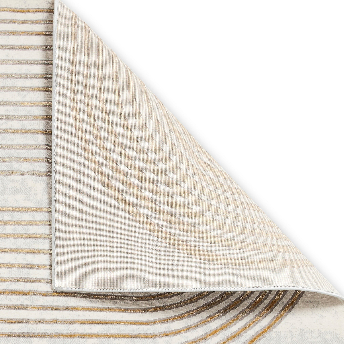 Aldrin Grey Gold Swirl Patterned Rug