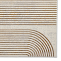 Aldrin Grey Gold Swirl Patterned Rug