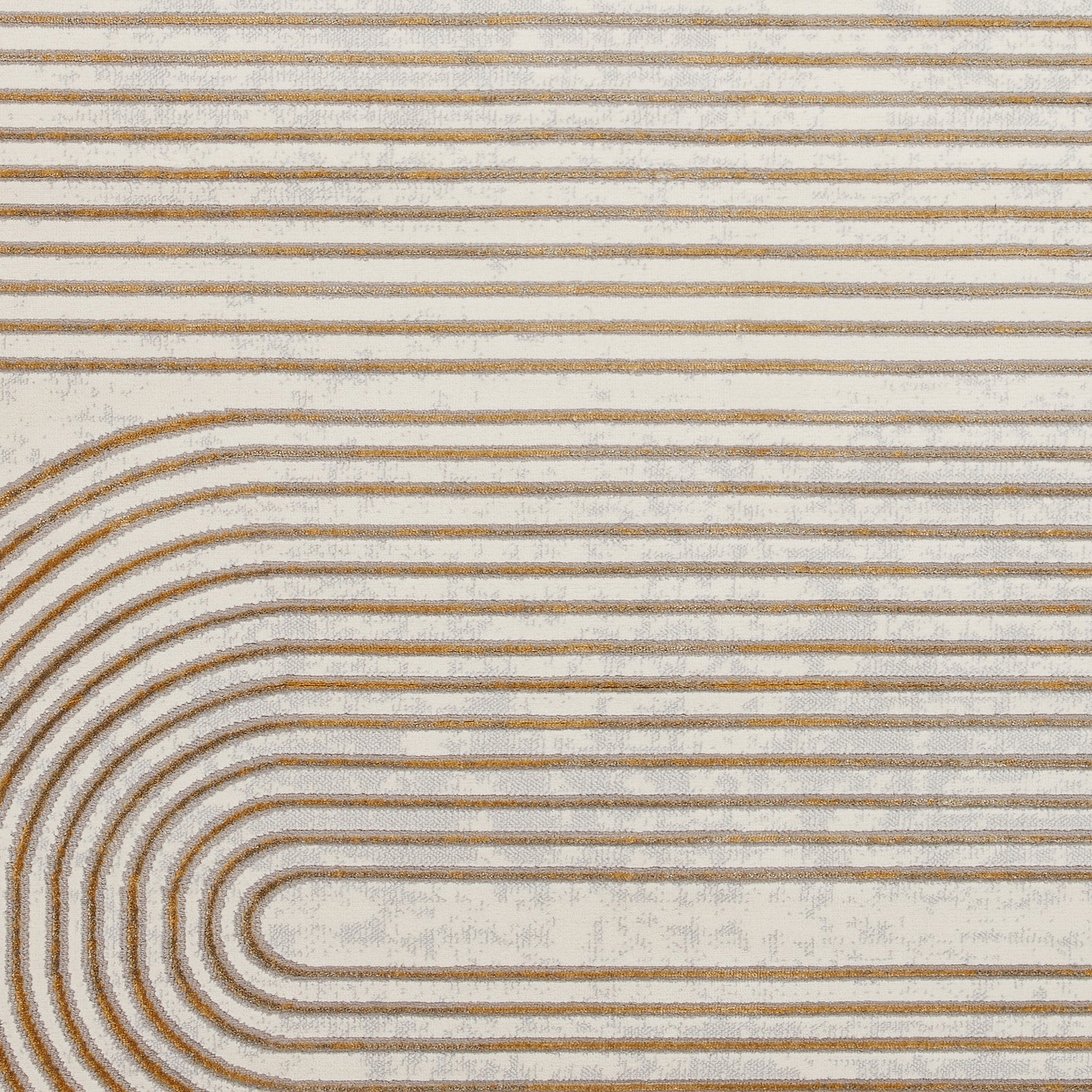 Aldrin Grey Gold Swirl Patterned Rug