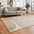 Aldrin Grey Gold Swirl Patterned Rug for bedroom