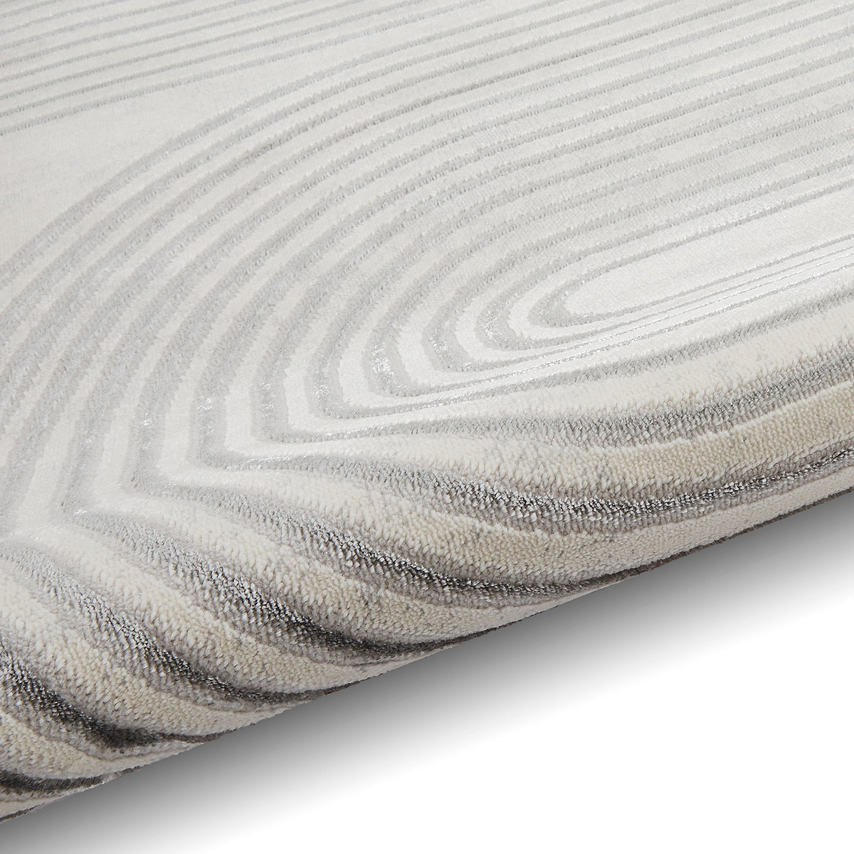 Aldrin Grey Ivory Swirl Patterned Rug