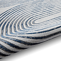 Aldrin Grey Navy Swirl Patterned Rug