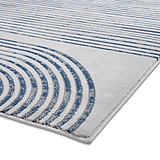 Aldrin Grey Navy Swirl Patterned Rug