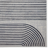 Aldrin Grey Navy Swirl Patterned Rug