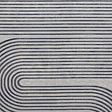 Aldrin Grey Navy Swirl Patterned Rug