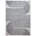 Aldrin Grey Navy Swirl Patterned Rug from Roseland furniture