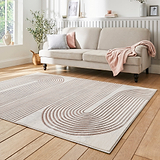 Aldrin Grey Rose Swirl Patterned Rug for bedroom