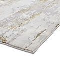 Aldrin Grey Gold Distressed Patterned Rug
