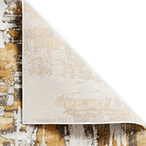 Aldrin Grey Gold Distressed Patterned Rug