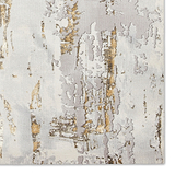 Aldrin Grey Gold Distressed Patterned Rug