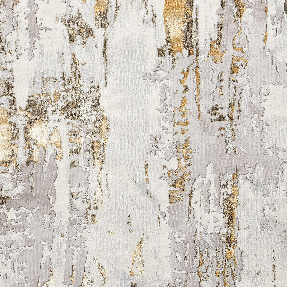 Aldrin Grey Gold Distressed Patterned Rug