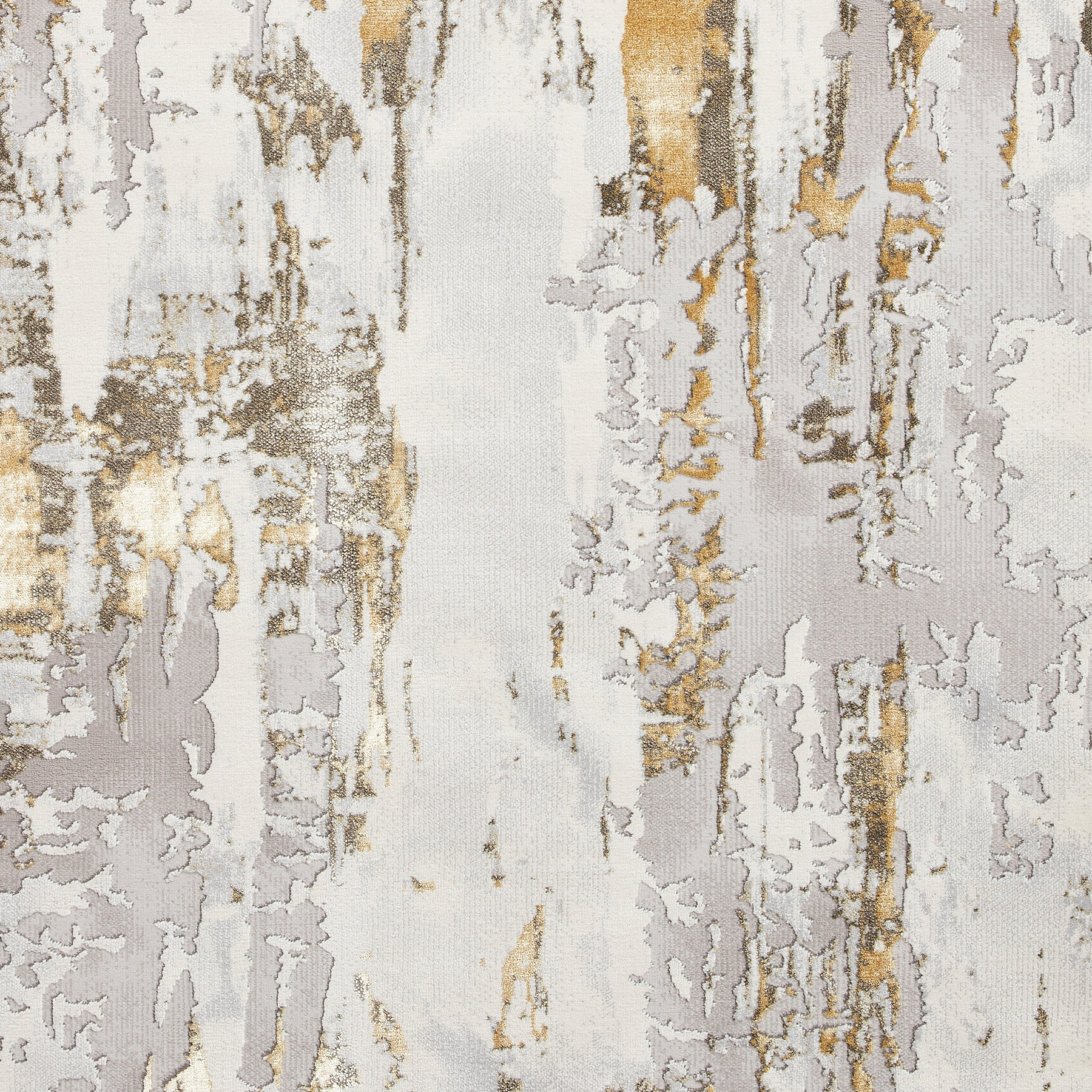 Aldrin Grey Gold Distressed Patterned Rug