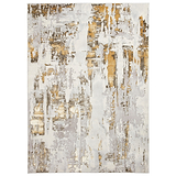 Aldrin Grey Gold Distressed Patterned Rug from Roseland Furniture
