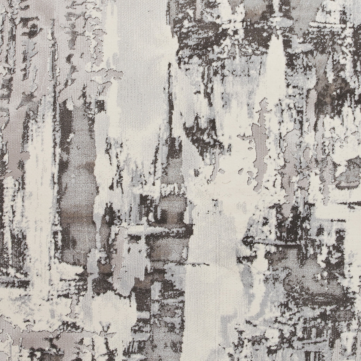 Aldrin Grey Ivory Distressed Patterned Rug