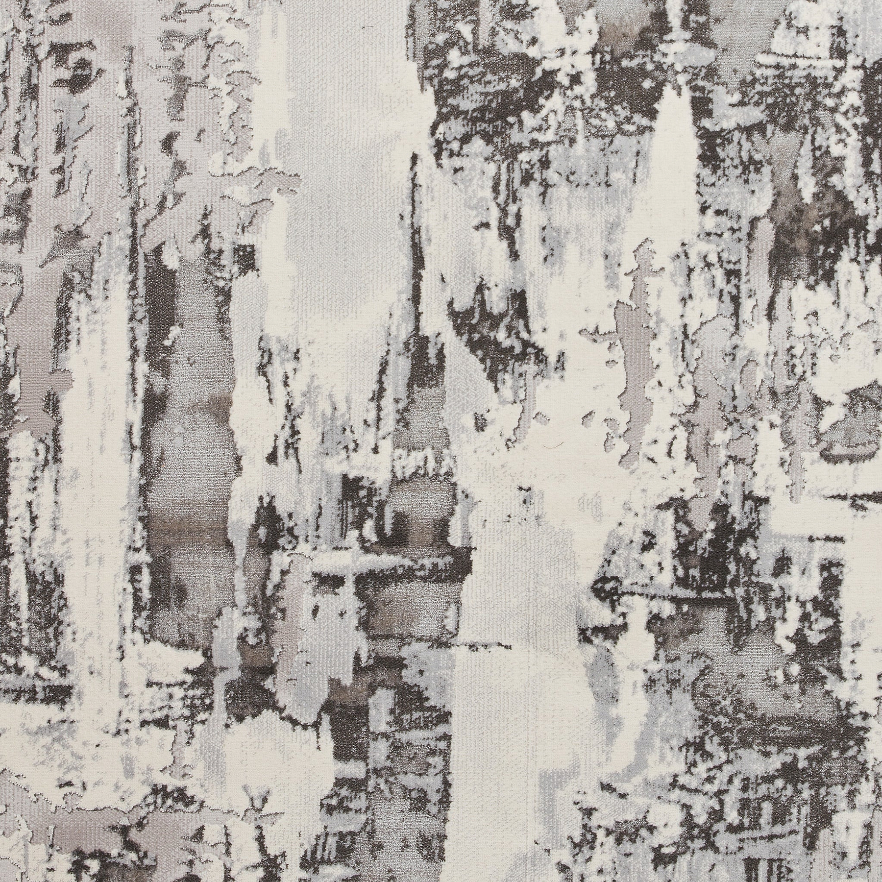 Aldrin Grey Ivory Distressed Patterned Rug