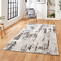 Aldrin Grey Ivory Distressed Patterned Rug for living room