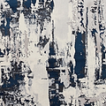 Aldrin Grey Navy Distressed Patterned Rug