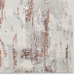 Aldrin Grey Rose Distressed Patterned Rug