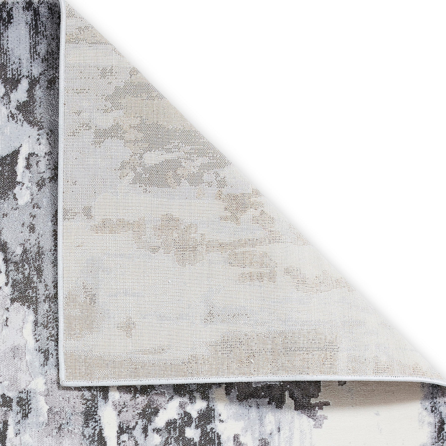 Aldrin Grey Distressed Metallic Effect Rug