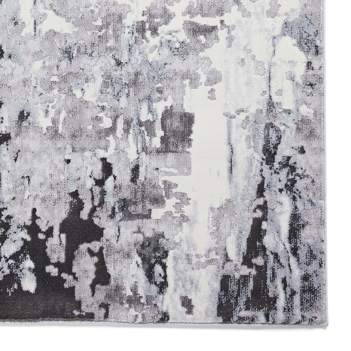 Aldrin Grey Distressed Metallic Effect Rug