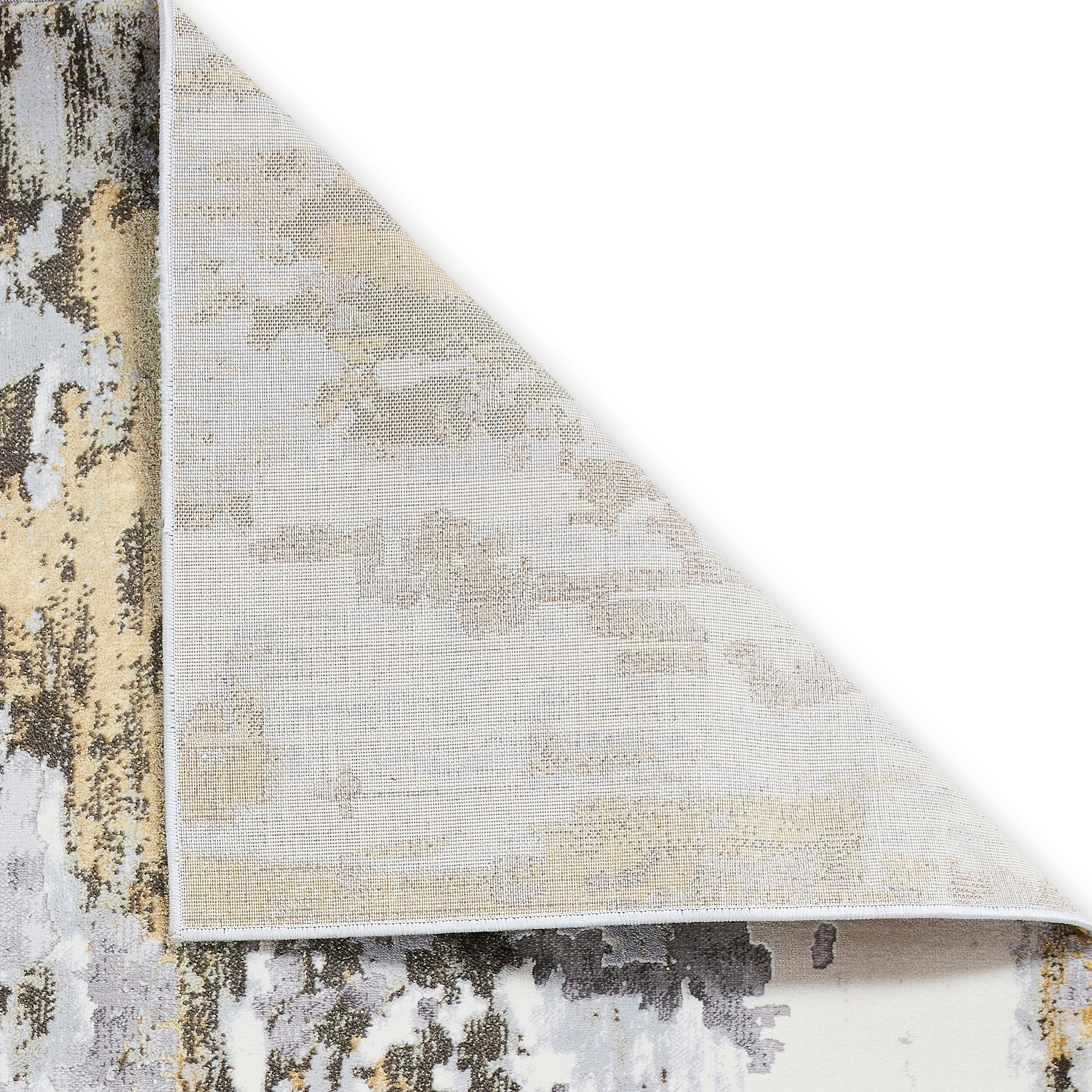 Aldrin Gold Distressed Metallic Effect Rug