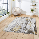 Aldrin Gold Distressed Metallic Effect Rug