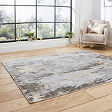 Aldrin Gold Distressed Metallic Effect Rug