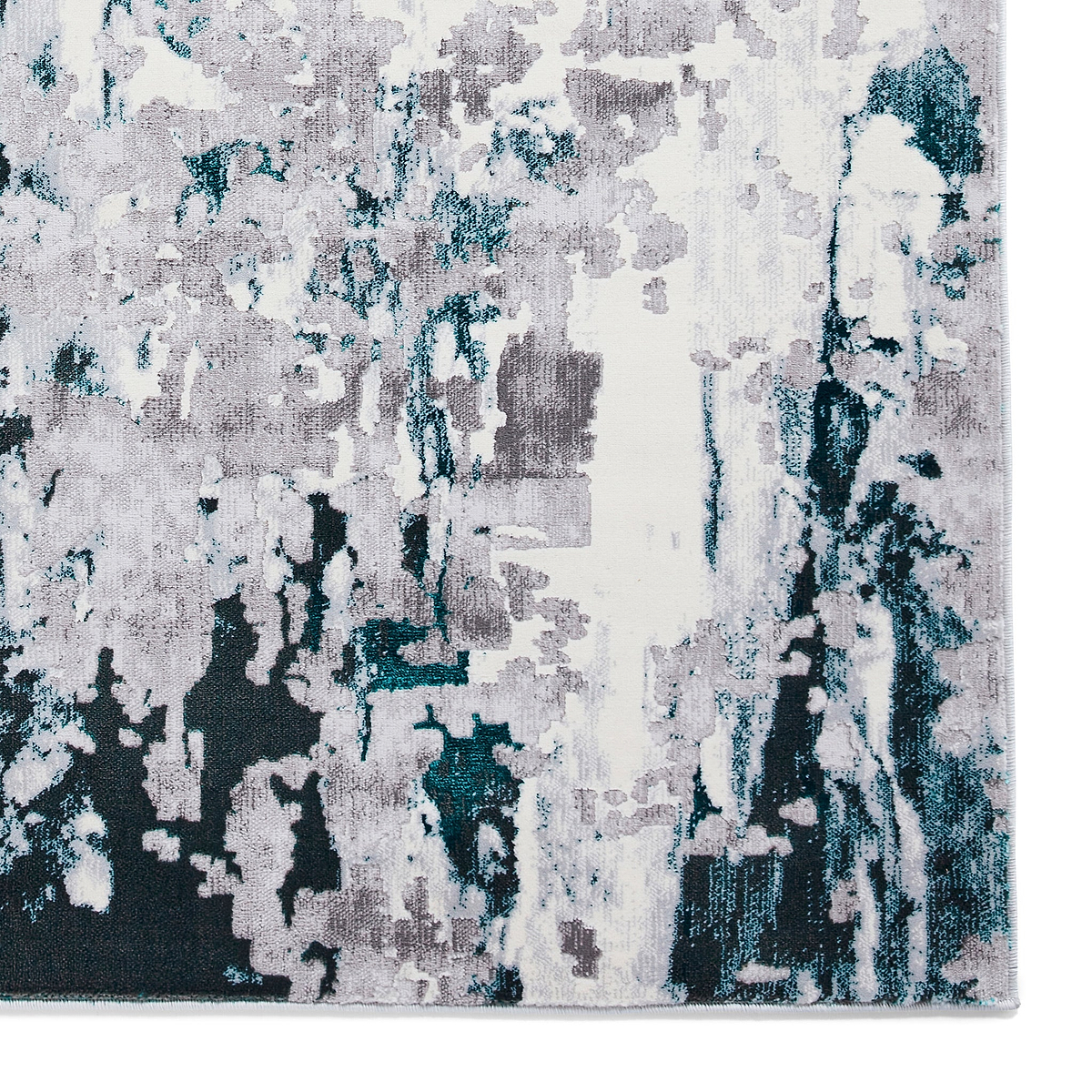 Aldrin Green Distressed Metallic Effect Rug