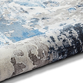 Aldrin Navy Distressed Metallic Effect Rug