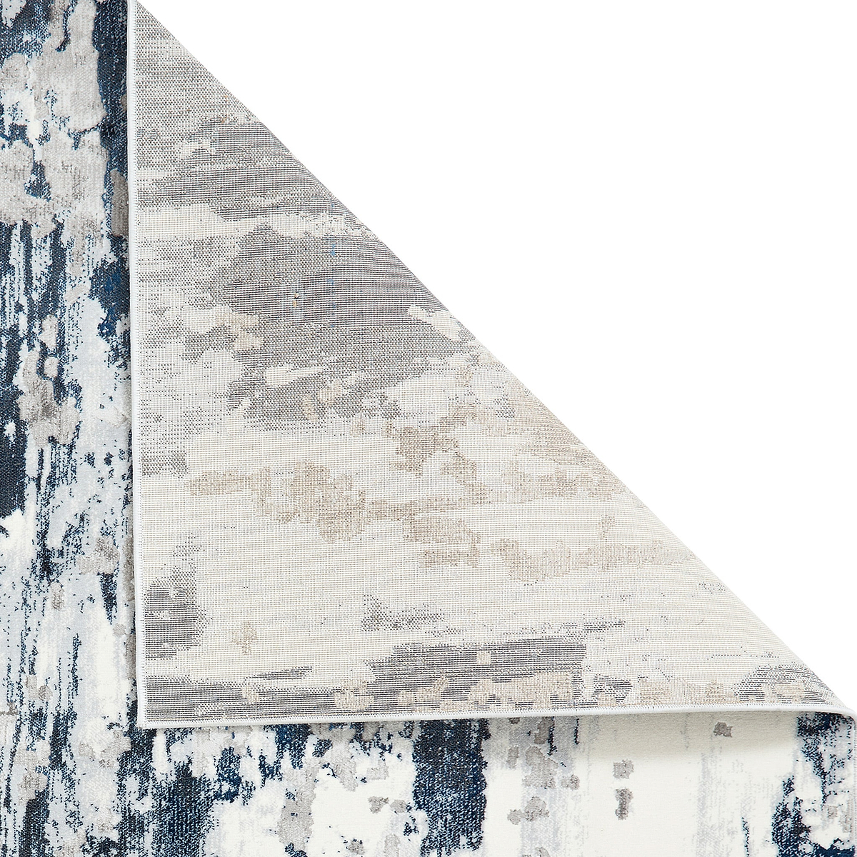 Aldrin Navy Distressed Metallic Effect Rug