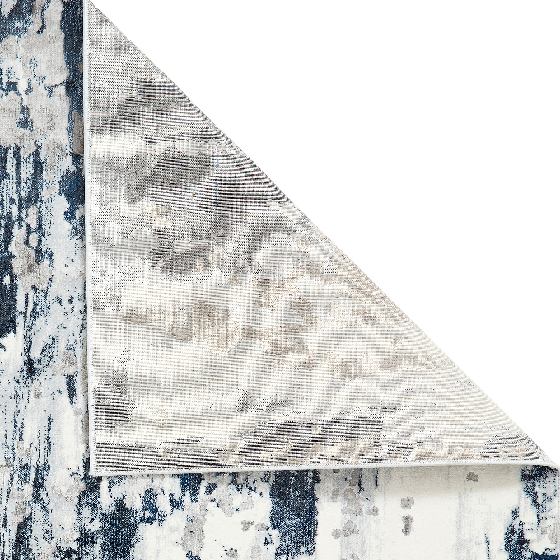 Aldrin Navy Distressed Metallic Effect Rug