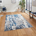 Aldrin Navy Distressed Metallic Effect Rug for living room